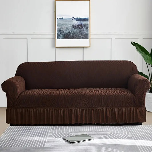 Zebra Velvet Sofa Covers (Dark Brown)