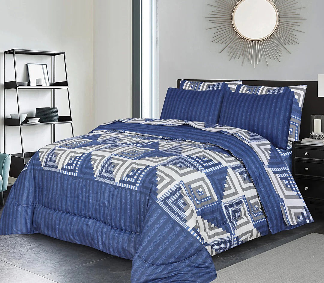 7 Pcs Comforter Set - Blue Lagoon