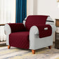 Waterproof Cotton Quilted Sofa Couch Cover - Sofa Protectors (Maroon)