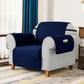 Waterproof Cotton Quilted Sofa Couch Cover - Sofa Protectors (Navy Blue)