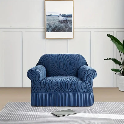 Zebra Velvet Sofa Covers With Frill & Without Frill - All Colors