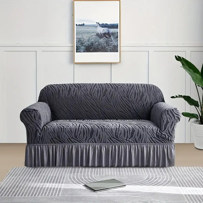 Zebra Velvet Sofa Covers With Frill & Without Frill - All Colors