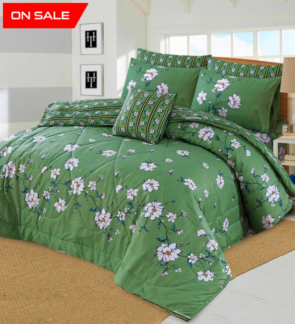 7 Pcs Comforter Set - Loyta Green