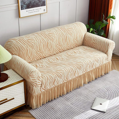 Zebra Velvet Sofa Covers (Golden)