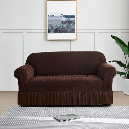 Zebra Velvet Sofa Covers With Frill & Without Frill - All Colors