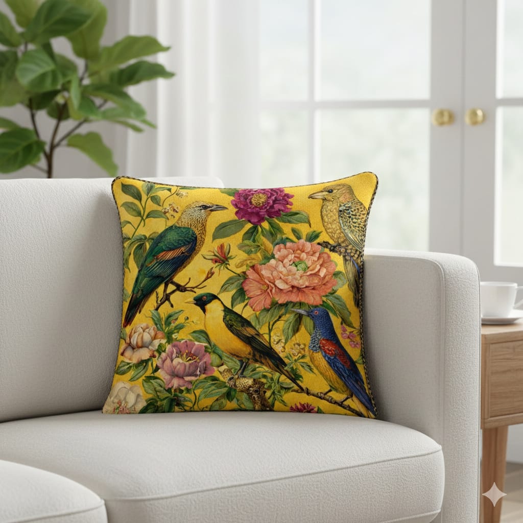 Designer Printed Cushion Covers – Pack of 5 – Elegant Floral & Artistic Designs CC 05