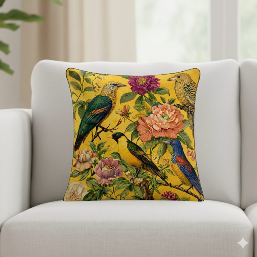 Designer Printed Cushion Covers – Pack of 5 – Elegant Floral & Artistic Designs CC 05