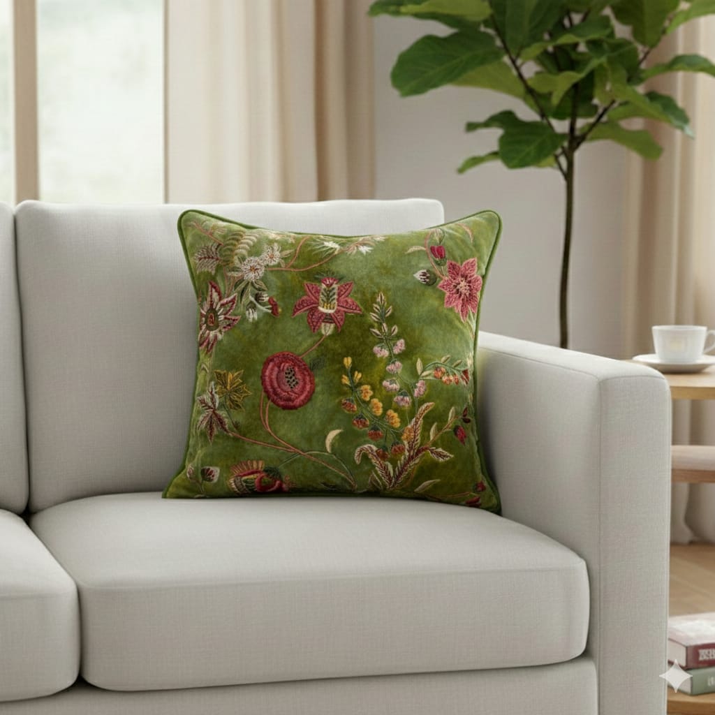 Designer Printed Cushion Covers – Pack of 5 – Elegant Floral & Artistic Designs CC 06