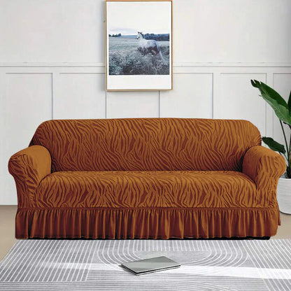 Zebra Velvet Sofa Covers With Frill & Without Frill - All Colors