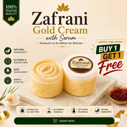 Zafrani Glow Gold Serum Cream | Buy 1 Get 1 FREE | 100% Organic