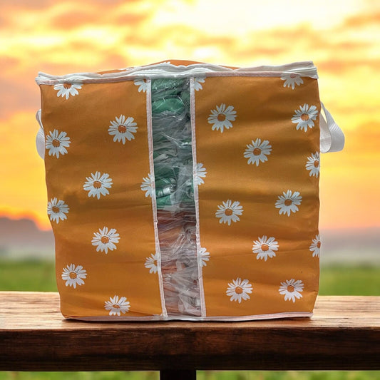 Printed Multipurpose Storage Bag - Daisy Flower Yellow