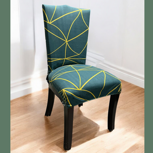 Printed Flexible Cotton Jersey Chair Cover – Green GT