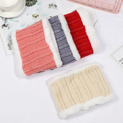 Women's 2 Pcs Crochet Knitted Beanie Cap With Neck Warmer - Pink