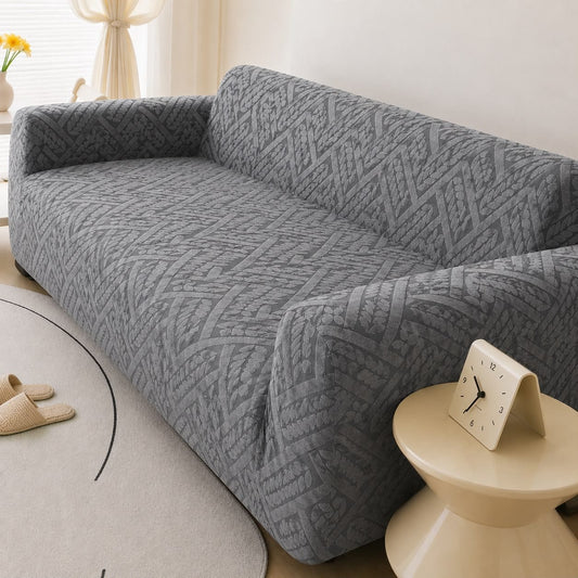 Royal Bloom Sofa Cover Grey