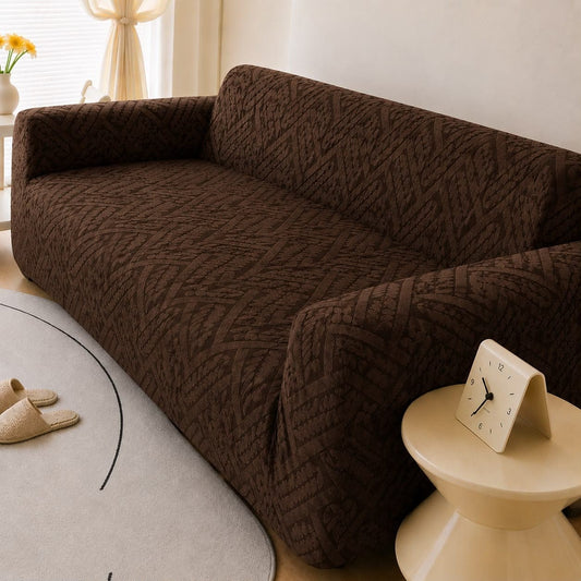 Royal Bloom Style Sofa Cover Dark Brown
