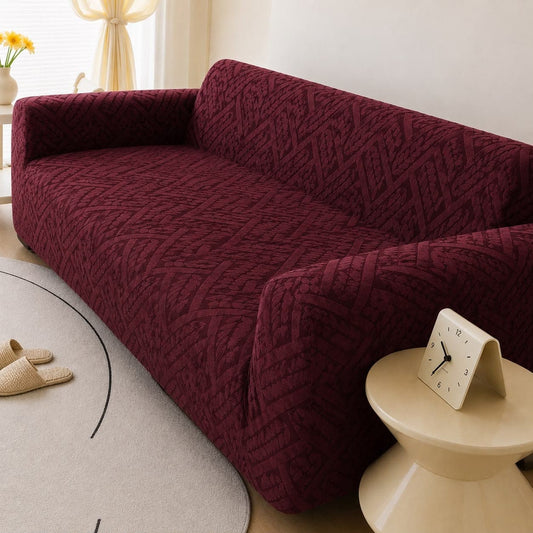 Royal Bloom Style Sofa Cover Maroon