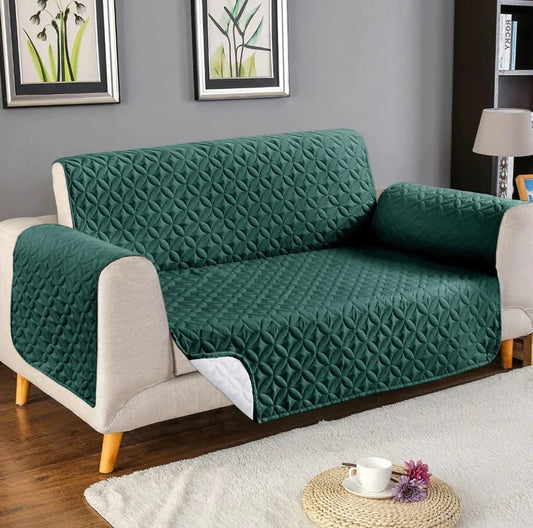 Ultrasonic Microfiber Sofa Cover Green