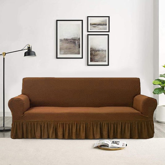 Turkish Stretchable Sofa Cover / Sofa Protector - Light Brown