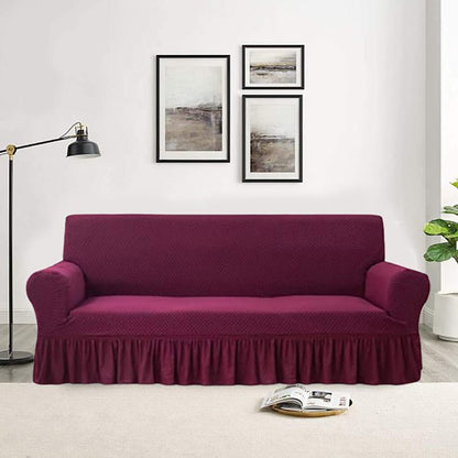 Turkish Stretchable Sofa Cover / Sofa Protector - Maroon