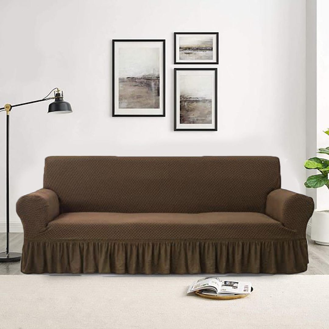 Turkish Stretchable Sofa Cover / Sofa Protector - Dark Brown