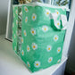 Printed Multipurpose Storage Bag - Daisy Flower Green