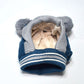 Kids Beanie PomPom Wool Cap With Attached Neck Warmer - Blue