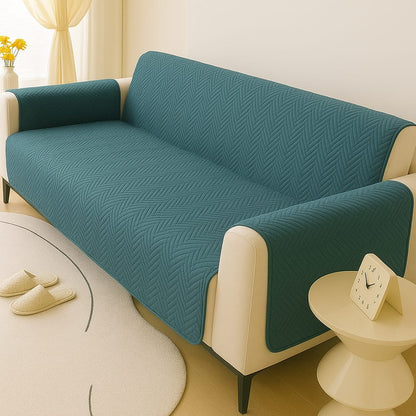 Zigzag Ultrasonic Quilted Sofa Cover Zink