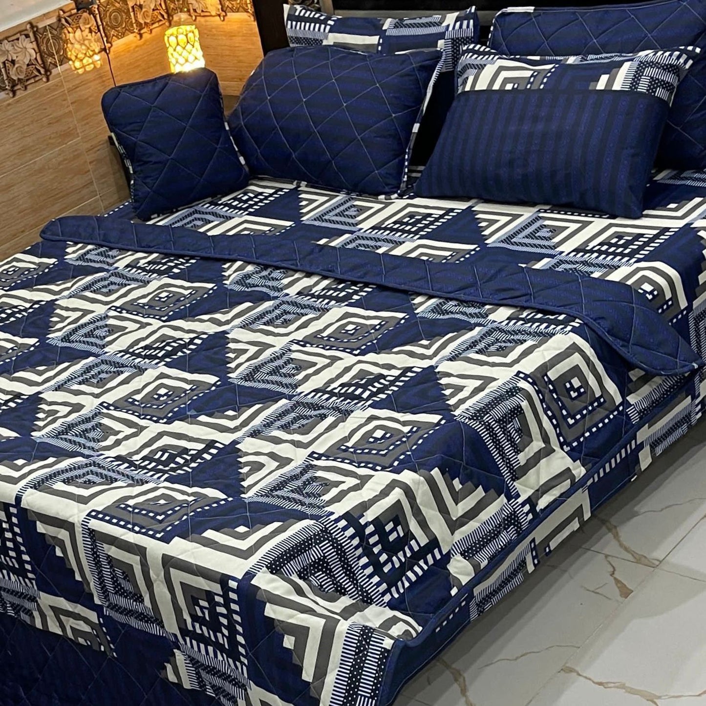 7 Pcs Comforter Set - Blue Lagoon