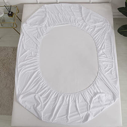 Poly Cotton Waterproof Mattress Protector - Blue