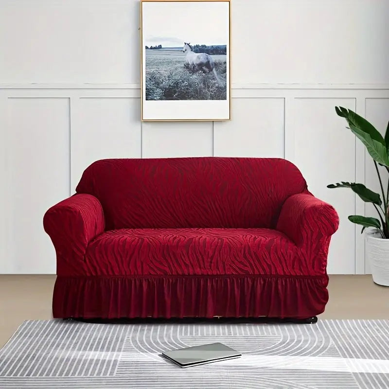 Zebra Velvet Sofa Covers With Frill & Without Frill - All Colors