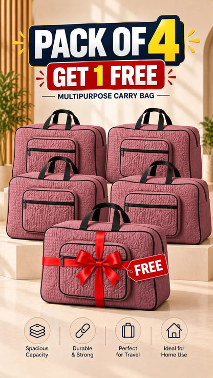 Signature Carry Ease Quilted Bag - Storage & Travelling Bag [Dark Pink]