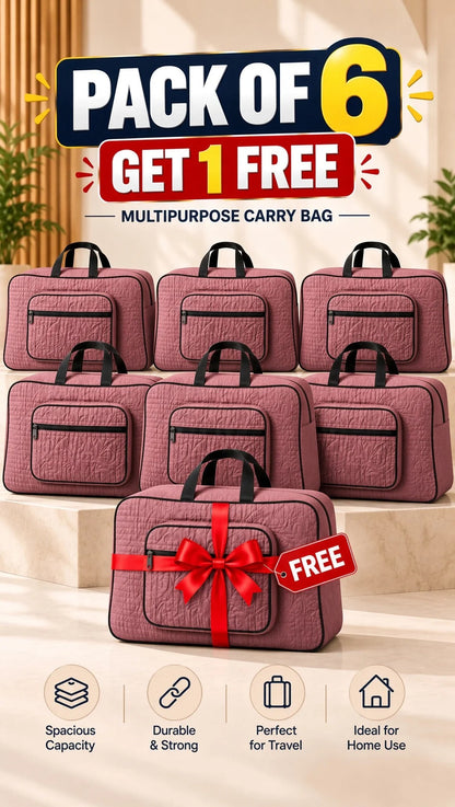 Signature Carry Ease Quilted Bag - Storage & Travelling Bag [Dark Pink]