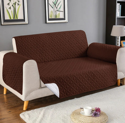 Ultrasonic Microfiber Sofa Cover Dark Brown