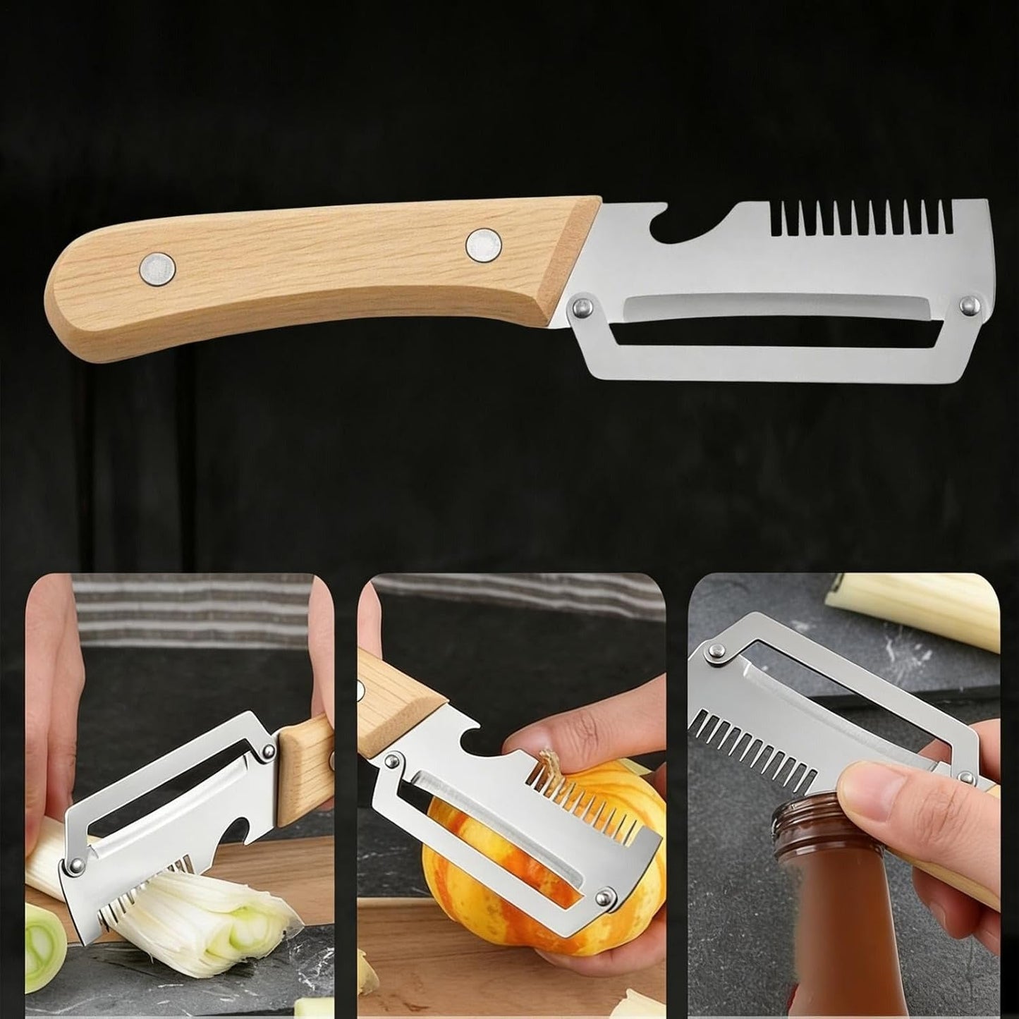 Premium Stainless Steel Multi-Functional Handheld Peeler