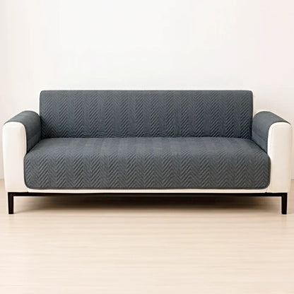 Zigzag Ultrasonic Quilted Sofa Cover Grey