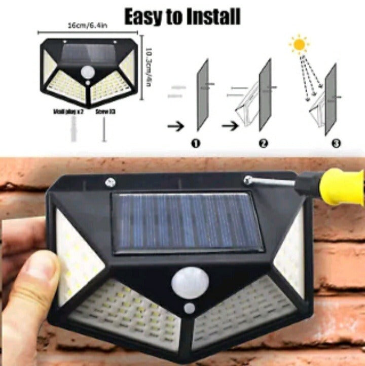 100 LED Solar Motion Sensor Light 3 Modes