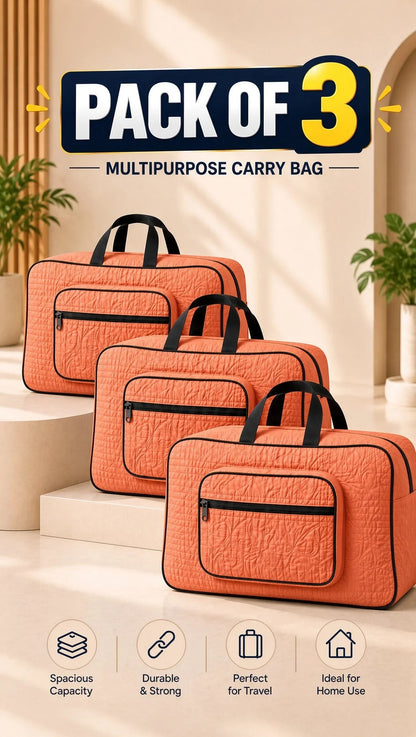 Signature Carry Ease Quilted Bag - Storage & Travelling Bag [Orange]