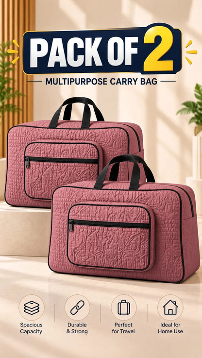 Signature Carry Ease Quilted Bag - Storage & Travelling Bag [Carrot]