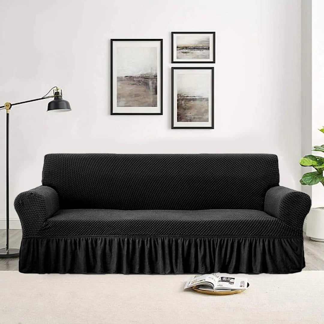 Turkish Stretchable Sofa Cover / Sofa Protector - Black
