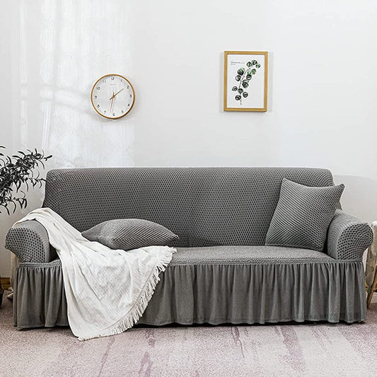 Turkish Stretchable Sofa Cover / Sofa Protector - Light Grey