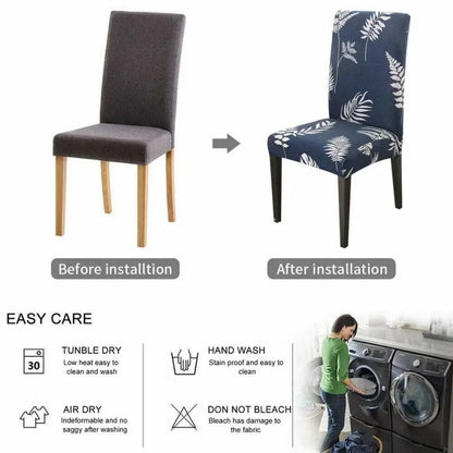 Printed Flexible Cotton Jersey Chair Cover – Green GT