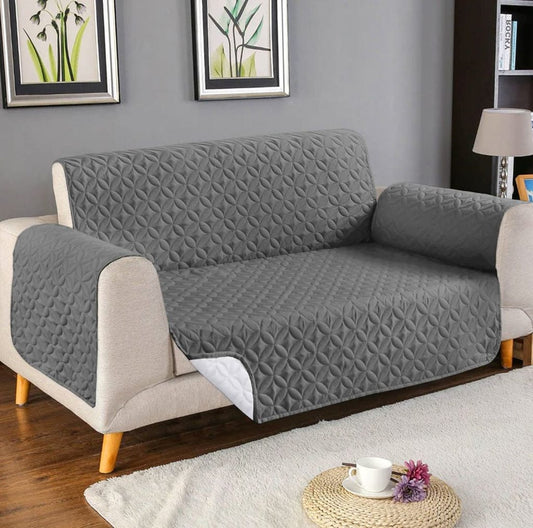 Ultrasonic Microfiber Sofa Cover Grey