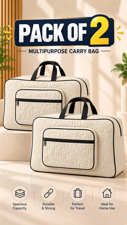 Signature Carry Ease Quilted Bag - Storage & Travelling Bag [White]