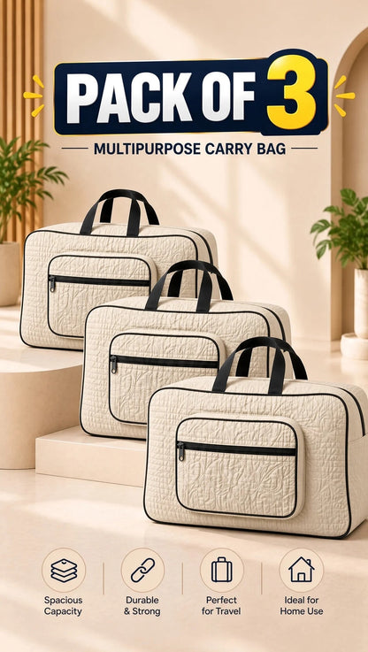 Signature Carry Ease Quilted Bag - Storage & Travelling Bag [White]