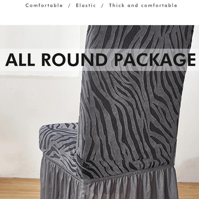 Zebra Chair Covers Frill / Fitted Style For Dinning/Office - All Colors