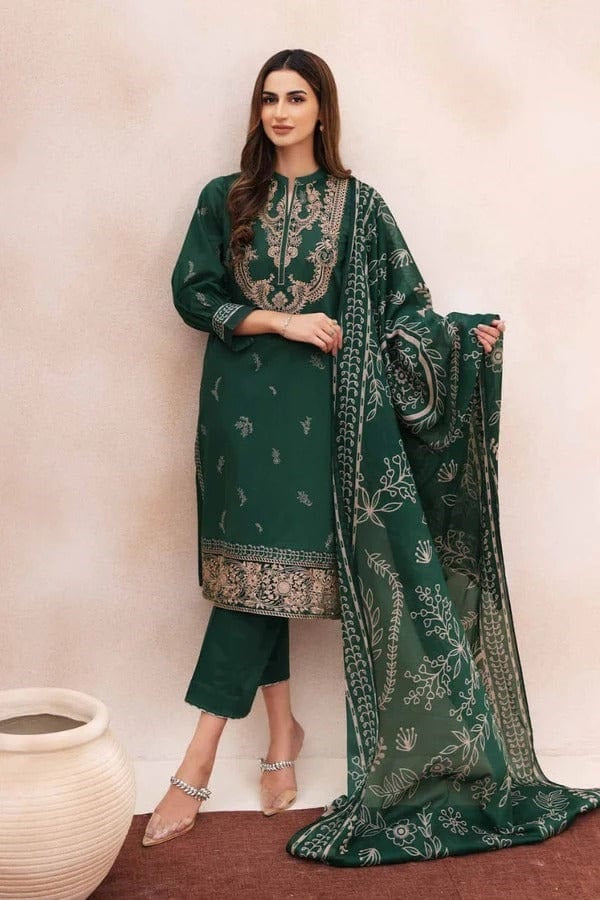 3 Piece Summer Embroidered Lawn - GT-29