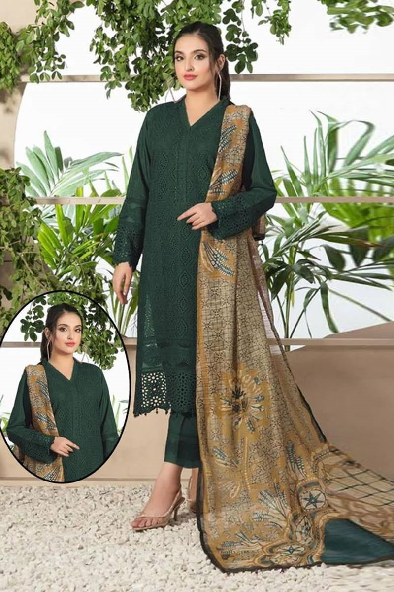 3 Piece Summer Embroidered Lawn - GT-31