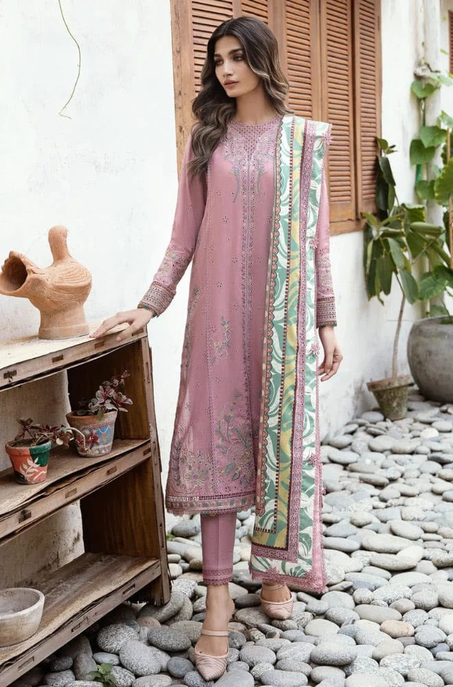 3 Piece Summer Embroidered Lawn - GT-47