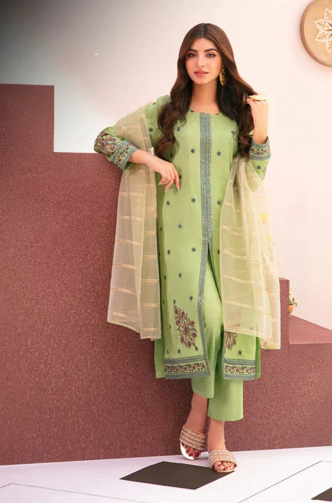 3 Piece Summer Embroidered Lawn - GT-52