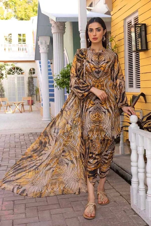 3 Piece Summer Printed Lawn - GT-14